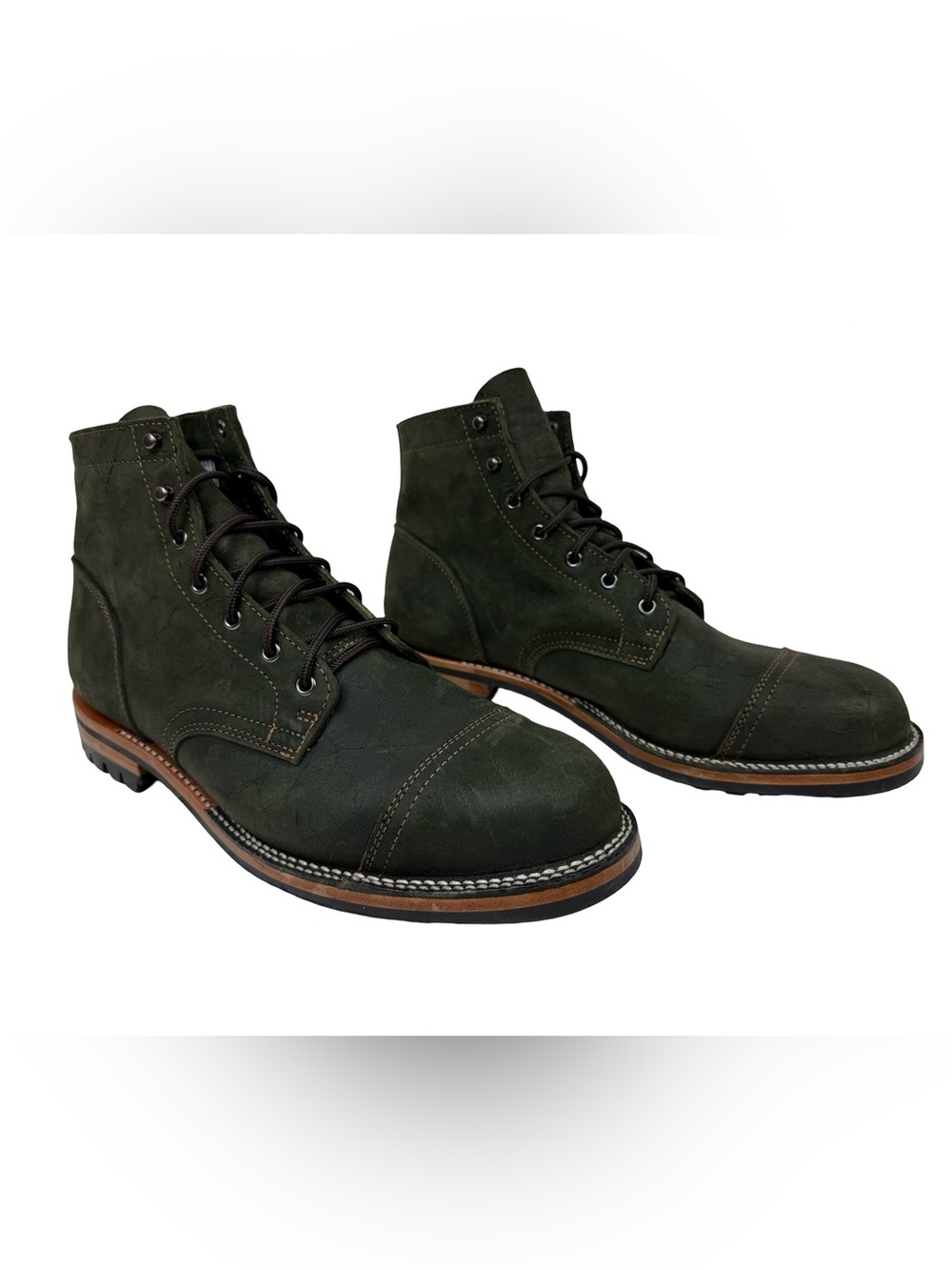 Truman Boot Co Green Leather Cap Toe Men’s 12 Boot Excellent